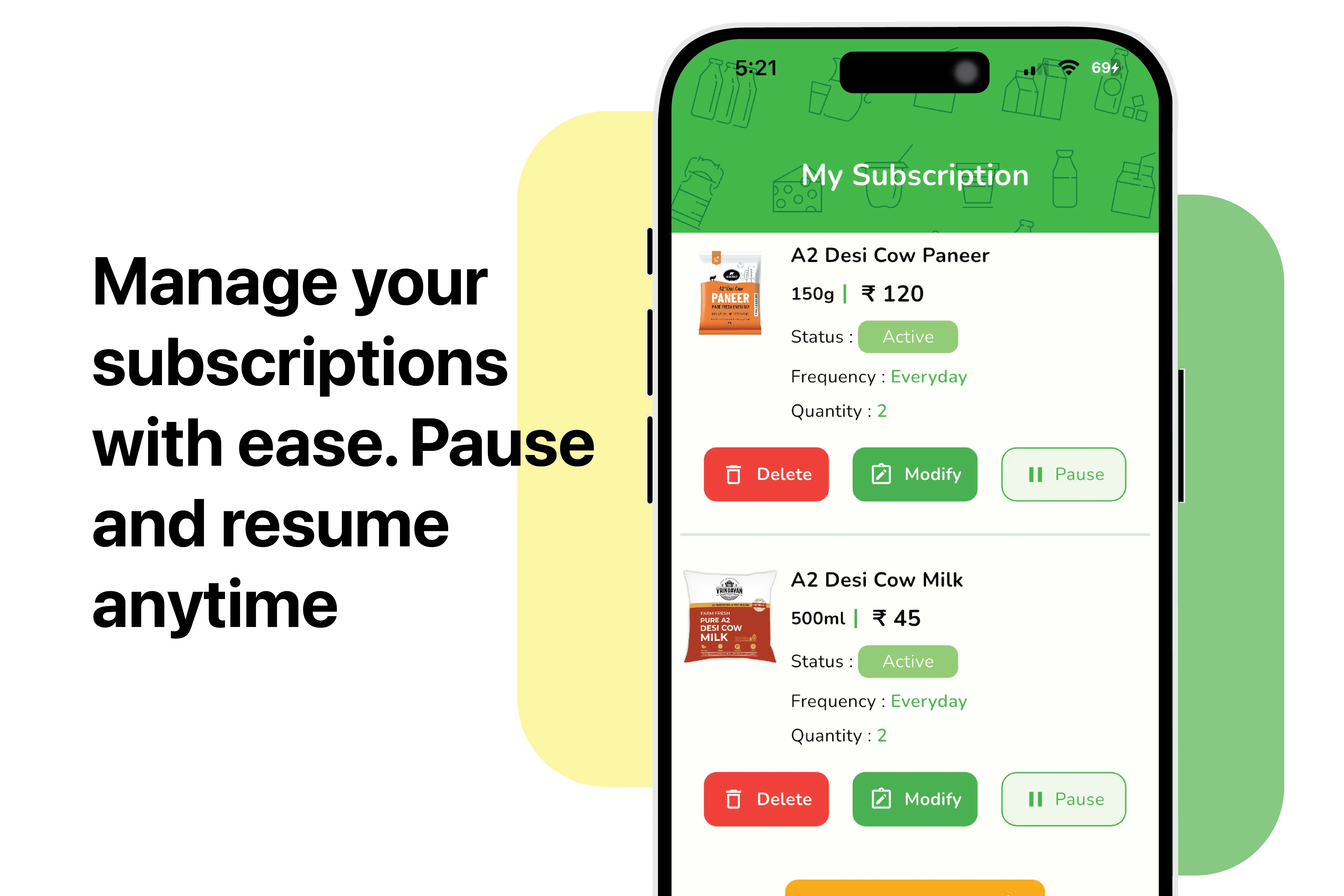 Manage subscriptions